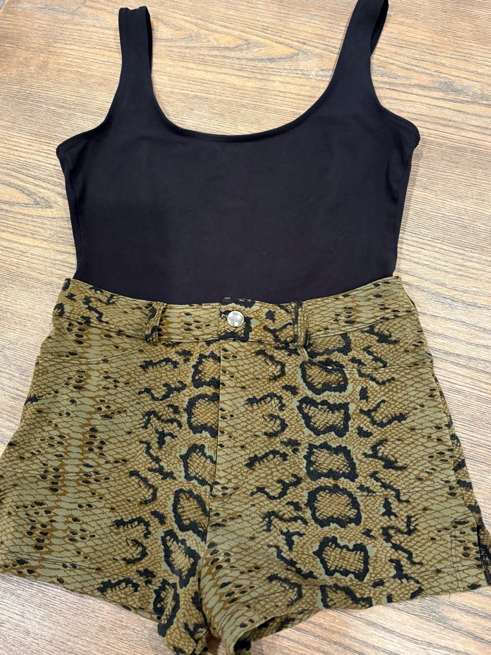 WILD Side Snakeskin High Waist Shorts